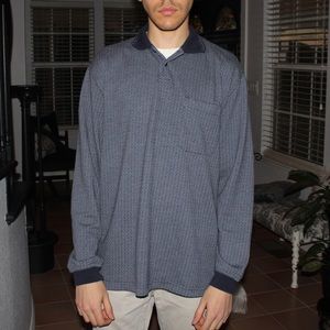 Vintage Long Sleeve Polo w/ “Dad” Print